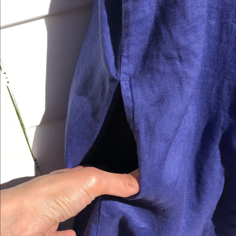 NWT Love Linen J. Jill Blue Sleeveless Casual Dress - Picture 6 of 15